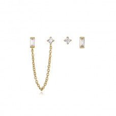 Pendientes Plata Tres Piezas